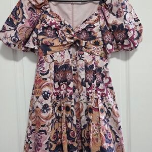 House of Harlow 1960 Pink and Orange Floral Mini Dress